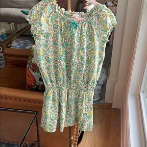 Bonpoint Floral Kids Dress with Blue and Yellow